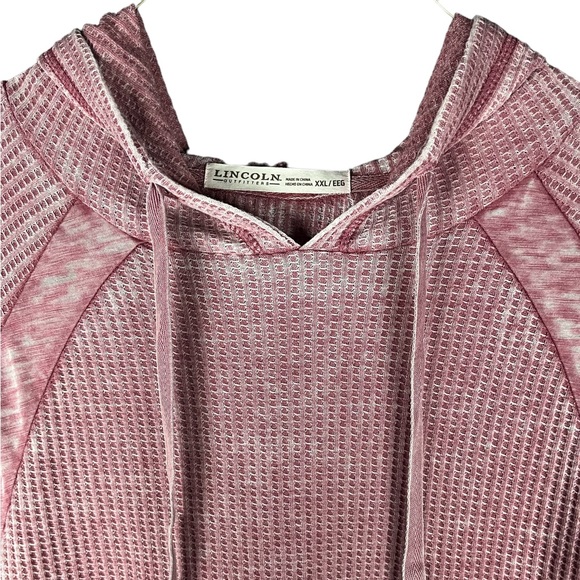 Lincoln Outfitters Lightweight Long Sleeve Distressed Hoodie, Mauve | XXL - Picture 9 of 13